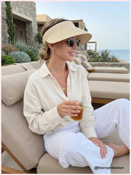 Women\'s Sun Visor Hat UPF 50+ Foldable Packable Travel Beach Ponytail Friendly main image 7
